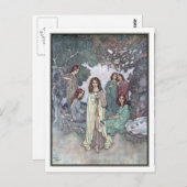 エドマンド・デュラックによる「庭園の妖精」 ポストカード (正面/裏面)