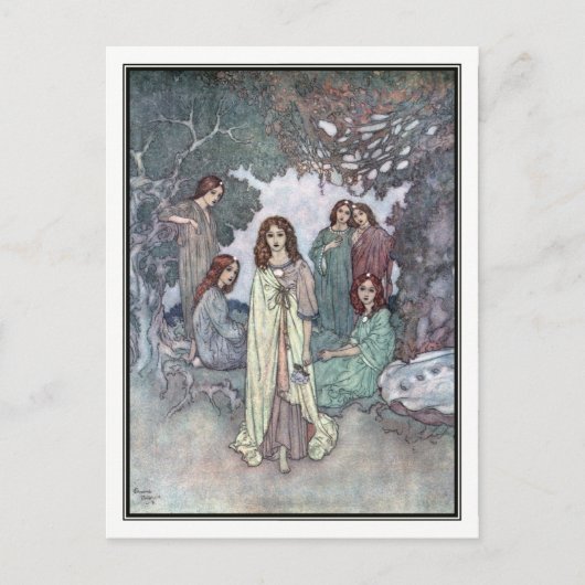 エドマンド・デュラックによる「庭園の妖精」 ポストカード (正面)