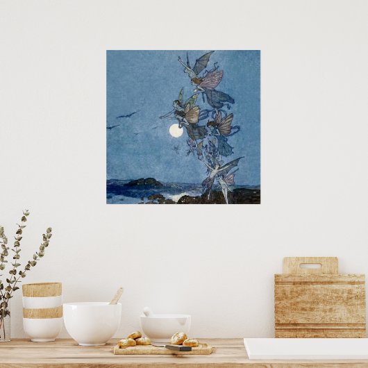 エドマンド・デュラックの「妖精とエルフ」 , Shakespeareの「テンペスト」より ポスター (キッチン)