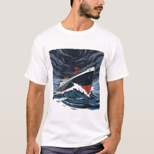 エドマンド・フィッツジェラルド号 五大湖の嵐アート Tシャツ