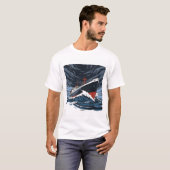 エドマンド・フィッツジェラルド号 五大湖の嵐アート Tシャツ (正面フル)