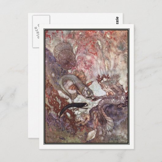 エドマンドDulac著マーマン王 ポストカード (正面/裏面)