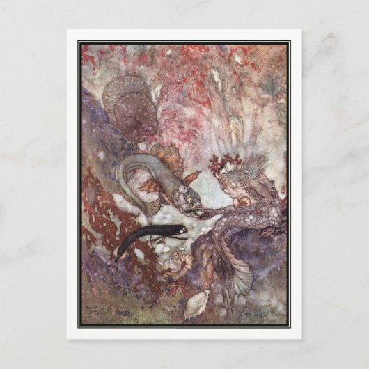 エドマンドDulac著マーマン王 ポストカード (正面)