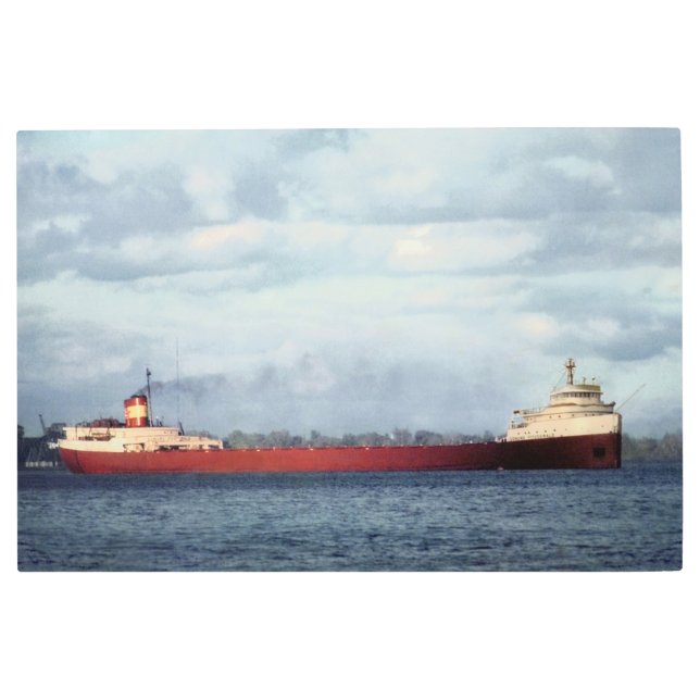 エドムンドフィッツジェラルドヴィンテージ海上素晴らし湖 メタルプリント (正面)