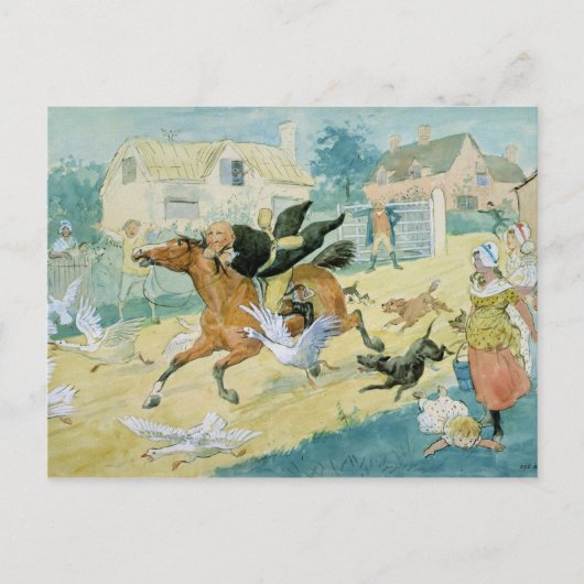 エドモントンに乗っているジョン・ギルピン ポストカード (正面)