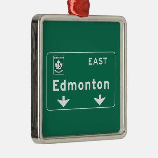 エドモントン、カナダの交通標識 メタルオーナメント (右)
