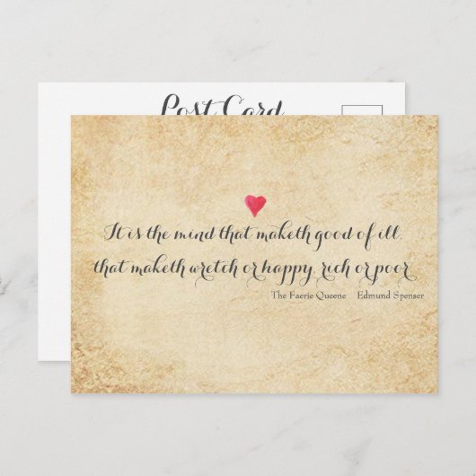 エドモンド・スペンザー詩の引用文 ポストカード (正面/裏面)