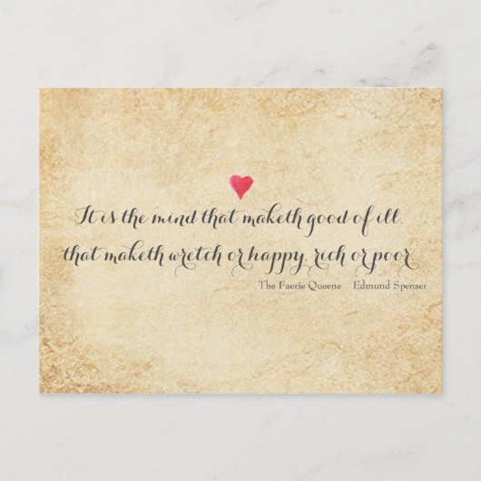 エドモンド・スペンザー詩の引用文 ポストカード (正面)