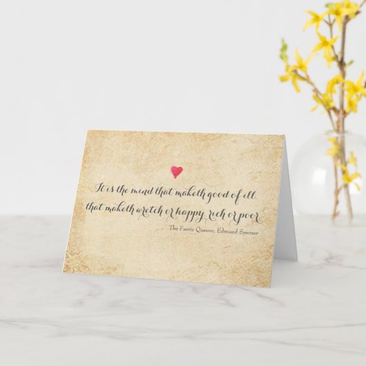 エドモンド・スペンザー14世紀のイギリスの詩人引用文 カード (黄色い花)