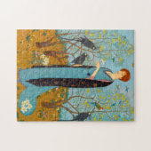 エドモンド・ダラコールの園の女性のポートレート ジグソーパズル (横)