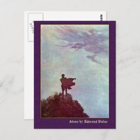 エドモンド・ダラックがエドガー・アラン・ポーを描く ポストカード (正面/裏面)