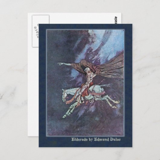 エドモンド・ダラックがエドガー・アラン・ポーを描く ポストカード (正面/裏面)