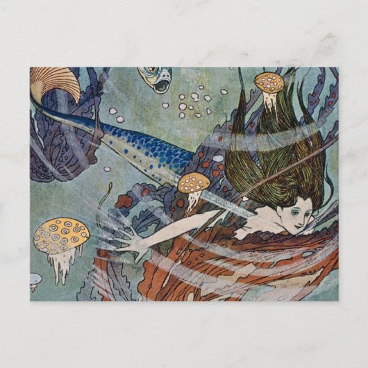 エドモンド・ダラック著「人魚プリンセス」 ポストカード (正面)