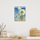 エドモンド・チャールズ・タルベルの帆船の少女 ポスター (キッチン)