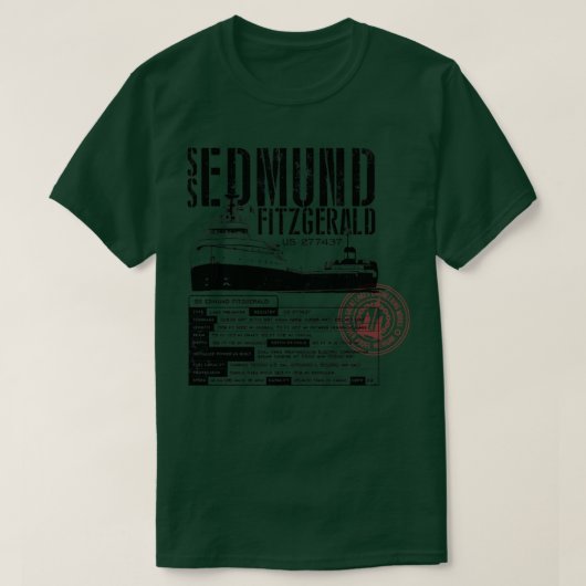 エドモンド・フィッツジェラルド Tシャツ (デザイン正面)