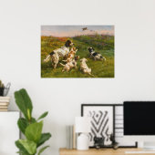 エドモンド・ヘンリー・オストハウスによるセッターとパップ ポスター (ホームオフィス)