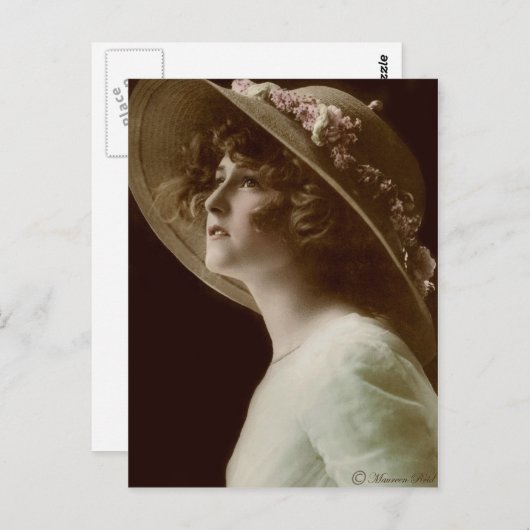 エドワビクトリアンーディアンセピア手彩色はがき2 ポストカード (正面/裏面)