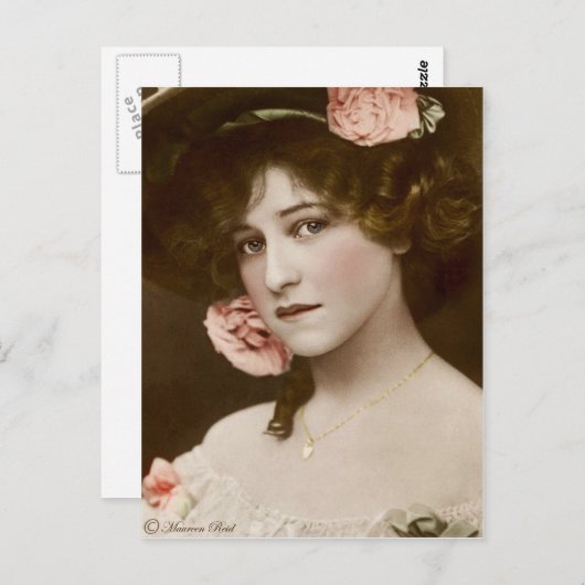 エドワビクトリアンーディアンセピア手彩色葉書4 ポストカード (正面/裏面)