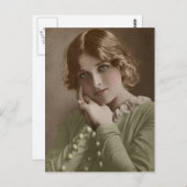 エドワビクトリアンーディアンセピア手彩色葉書6 ポストカード (正面/裏面)