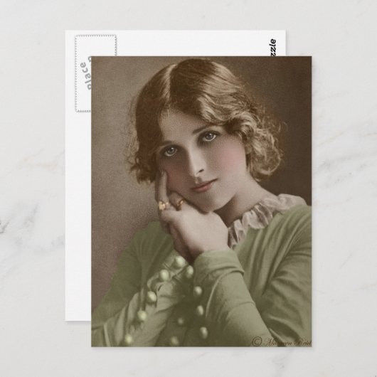 エドワビクトリアンーディアンセピア手彩色葉書6 ポストカード (正面/裏面)