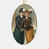 エドワルドヴィンテージカップルスケートで滑る セラミックオーナメント (左)