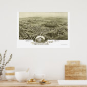 エドワーズビルPAパノラママップ – 1892 ポスター (キッチン)