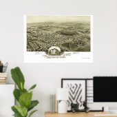 エドワーズビルPAパノラママップ – 1892 ポスター (ホームオフィス)