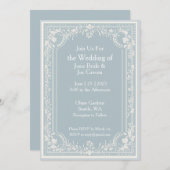 エドワーディアンブルー結婚式招待状 招待状 (正面/裏面)