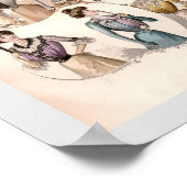 エドワーディアンレディヴィンテージファッションイラストレーションポスター ポスター (角)