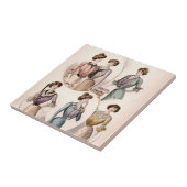 エドワーディアンレディヴィンテージファッションイラストレーション タイル (側面)