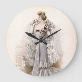 エドワーディアンレディーアッドアットバラヴィンテージファッション ラージ壁時計