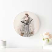 エドワーディアンレディーアッドアットバラヴィンテージファッション ラージ壁時計 (ホーム)