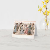 エドワーディアンレディースのグループヴィンテージファッション カード (黄色い花)