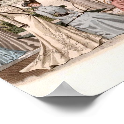 エドワーディアンレディースのグループヴィンテージファッション ポスター (角)