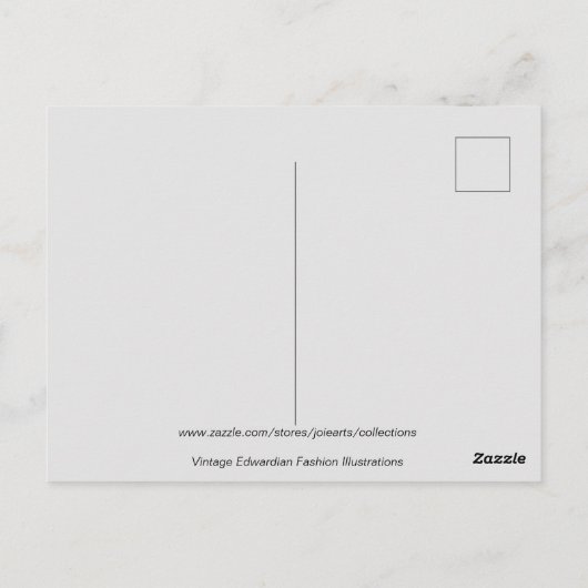エドワーディアンレディ結婚インズガウンヴィンテージファッション ポストカード (裏面)
