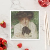 エドワーディアン・レディのポートレート(ヴィンテージ・アート) スタンダードランチョンナプキン (インサイチュ)