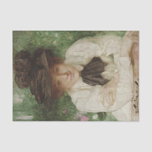 エドワーディアン・レディのポートレート(ヴィンテージ・アート) 薄葉紙 (正面)