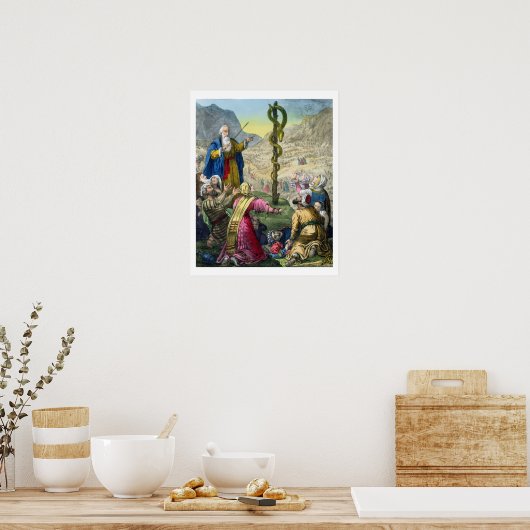 エドワードが印刷した聖書から出たBrazen Serpent ポスター (キッチン)