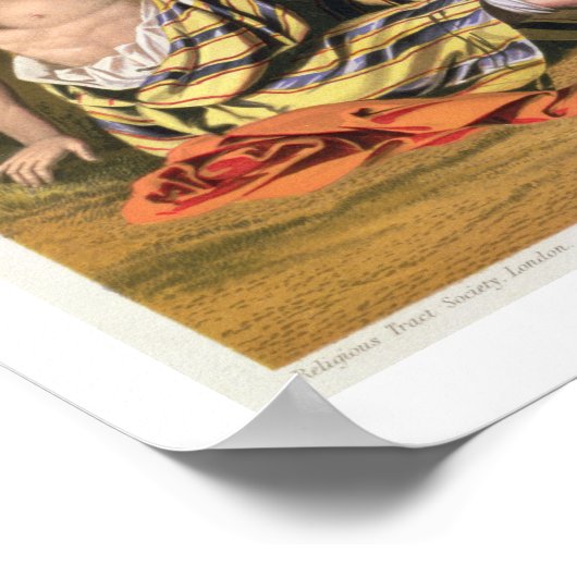 エドワードが印刷した聖書から書かれた善良なサマリア人 ポスター (角)