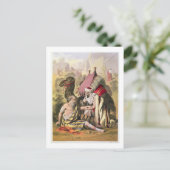 エドワードが印刷した聖書から書かれた善良なサマリア人 ポストカード (スタンド正面)