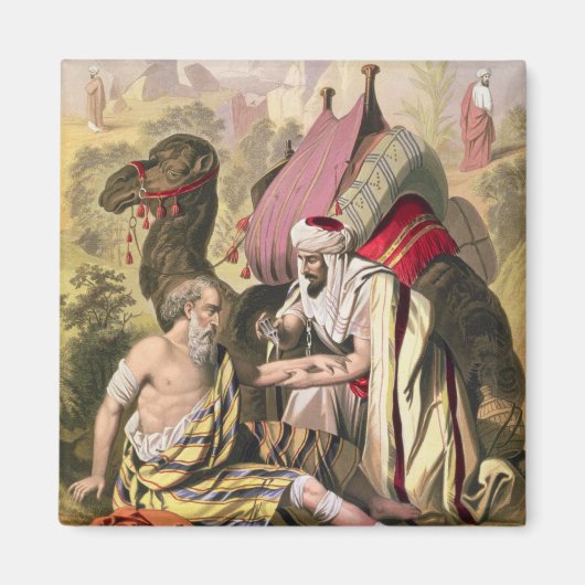 エドワードが印刷した聖書から書かれた善良なサマリア人 マグネット (正面)