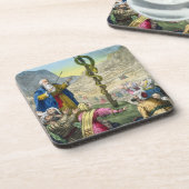 エドワードが印刷する聖書からの真ちゅう製の蛇、 コースター (左側)