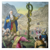 エドワードが印刷する聖書からの真ちゅう製の蛇、 タイル (正面)