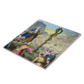 エドワードが印刷する聖書からの真ちゅう製の蛇、 タイル (側面)