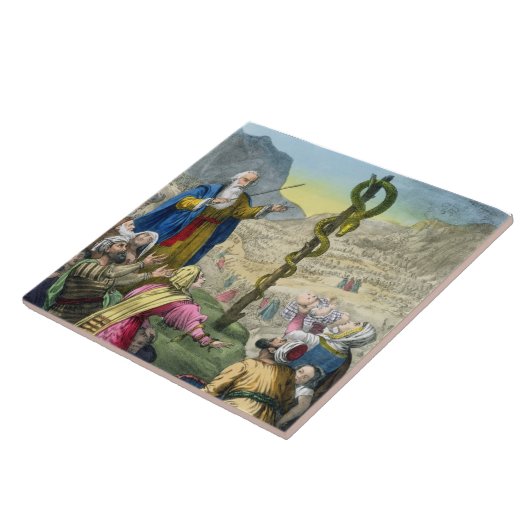 エドワードが印刷する聖書からの真ちゅう製の蛇、 タイル (側面)