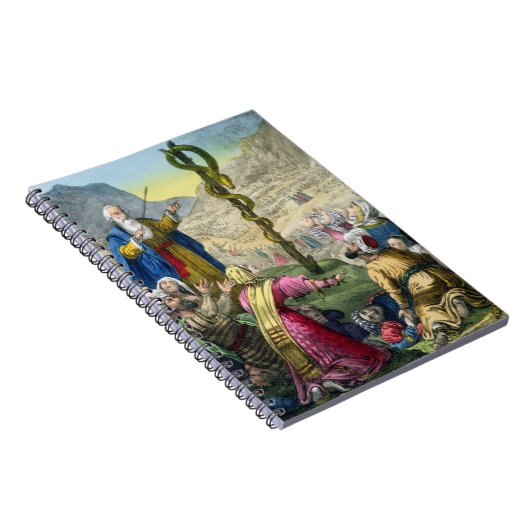 エドワードが印刷する聖書からの真ちゅう製の蛇、 ノートブック (右側)