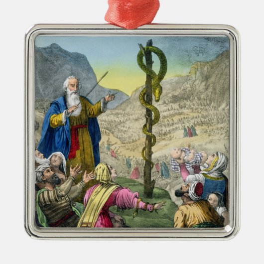 エドワードが印刷する聖書からの真ちゅう製の蛇、 メタルオーナメント (正面)