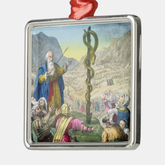 エドワードが印刷する聖書からの真ちゅう製の蛇、 メタルオーナメント (左)