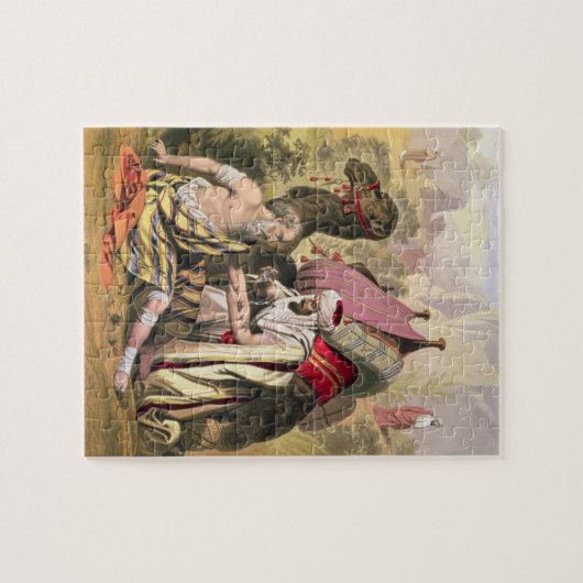 エドワードが印刷する聖書からの良きサマリア人、 ジグソーパズル (横)