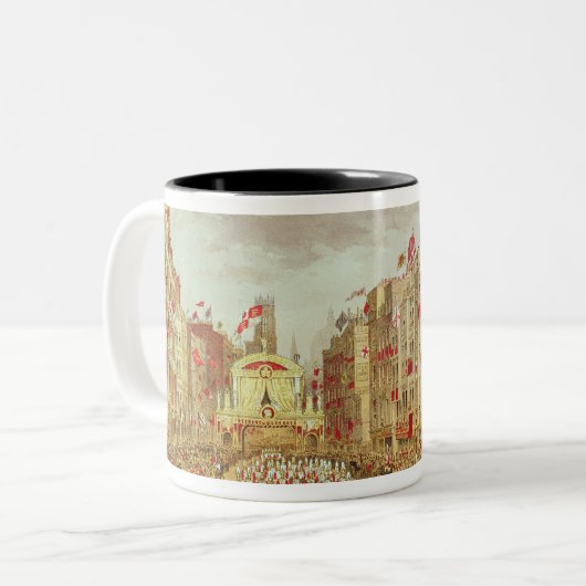 エドワードの結婚式の行列、ウェールズ王子 ツートーンマグカップ (正面左)